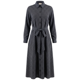 Load image into Gallery viewer, Ladies Printed Satin Midi Shirt Dress
