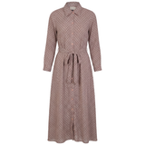 Load image into Gallery viewer, Ladies Printed Satin Midi Shirt Dress
