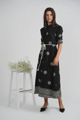 Load image into Gallery viewer, Ladies Printed Linen Maxi Dress
