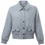 Load image into Gallery viewer, Ladies Cropped Cotton Bomber Jacket
