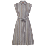 Load image into Gallery viewer, Ladies Linen Striped Midi Shirt Jumper
