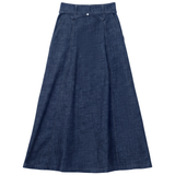 Load image into Gallery viewer, Ladies Denim Maxi Belt Skirt With Pocket
