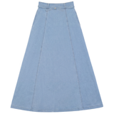 Load image into Gallery viewer, Ladies Denim Maxi Belt Skirt With Pocket
