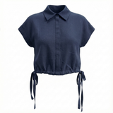 Load image into Gallery viewer, Ladies Cropped Linen Top
