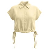 Load image into Gallery viewer, Ladies Cropped Linen Top
