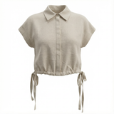 Load image into Gallery viewer, Ladies Cropped Linen Top
