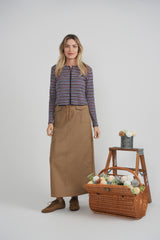 Load image into Gallery viewer, Ladies Zip Striped Tee
