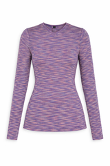 Load image into Gallery viewer, Ladies Heather Striped V Neck Tee
