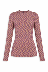 Load image into Gallery viewer, Ladies Heather Striped V Neck Tee
