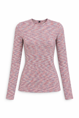 Load image into Gallery viewer, Ladies Heather Striped V Neck Tee
