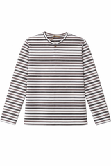 Load image into Gallery viewer, Ladies Striped Short Henley Tee
