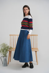 Load image into Gallery viewer, Ladies Ribbed Stripped Sweater
