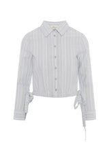 Load image into Gallery viewer, Ladies Striped Cropped Blouse
