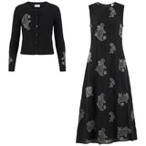 Load image into Gallery viewer, Ladies Embroidered Maxi Chiffon Cardigan Set
