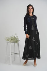 Load image into Gallery viewer, Ladies Embroidered Maxi Chiffon Cardigan Set
