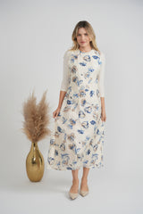 Load image into Gallery viewer, Ladies Midi Printed Chiffon Cardigan Set
