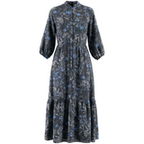 Load image into Gallery viewer, Ladies Printed Chiffon Tiered Midi Dress
