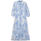 Load image into Gallery viewer, Ladies Printed Chiffon Tiered Midi Dress
