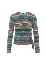 Load image into Gallery viewer, Ladies Striped Wrap Tee
