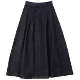Load image into Gallery viewer, Ladies Pinched Midi Denim Skirt
