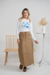 Load image into Gallery viewer, Ladies Maxi Twill Pocket Skirt
