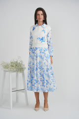 Load image into Gallery viewer, Ladies Printed Linen Midi Dress Set
