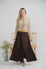 Load image into Gallery viewer, Ladies Contrast Cropped Cardigan
