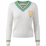 Load image into Gallery viewer, Ladies V Neck V Neck Cable Sweater
