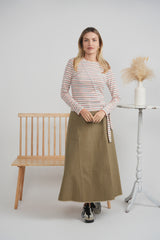 Load image into Gallery viewer, Ladies Striped Wrap Tee
