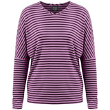 Load image into Gallery viewer, Ladies Cotton Striped V Neck Drop Shoulder Top
