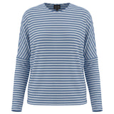 Load image into Gallery viewer, Ladies Cotton Striped V Neck Drop Shoulder Top
