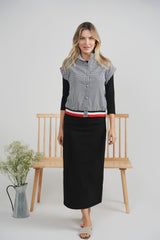 Load image into Gallery viewer, Ladies Maxi Ponte Straight Skirt
