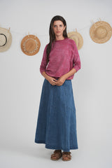 Load image into Gallery viewer, Ladies Denim Maxi Trumpet Skirt
