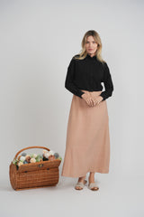 Load image into Gallery viewer, Ladies Copper Tencel Maxi Crew Neck Dress
