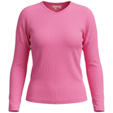 Load image into Gallery viewer, Ladies Ribbed V Neck Drop Shoulder Tee
