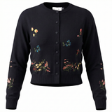Load image into Gallery viewer, Ladies Embroidered Cropped Knit Cardigan
