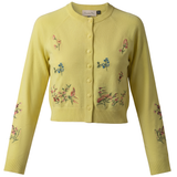 Load image into Gallery viewer, Ladies Embroidered Cropped Knit Cardigan
