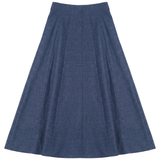 Load image into Gallery viewer, Ladies Stretch Denim Midi Panel Skirt

