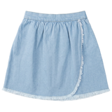 Load image into Gallery viewer, Girls Woven Denim Wrap Skirt
