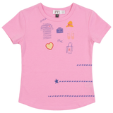 Load image into Gallery viewer, Girls Top With Multi Print At Front
