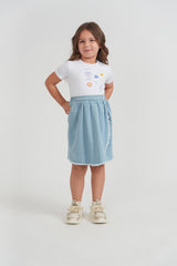 Load image into Gallery viewer, Girls Top With Multi Print At Front
