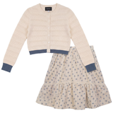 Load image into Gallery viewer, Girls Floral Print 2 PCS Set With Cardigan
