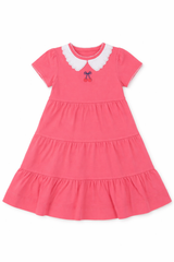 Load image into Gallery viewer, Girls Cherry Printed Tiered Dres

