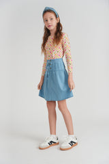 Load image into Gallery viewer, Girls Top With Circle Flower Print
