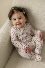 Load image into Gallery viewer, Baby Pointelle With Small Flower Print Romper
