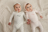 Load image into Gallery viewer, Baby Romper Set With Bird Print At Chest
