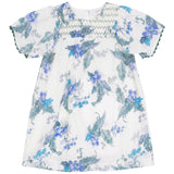 Load image into Gallery viewer, Girls Floral Print Dress With Smocked Yoke
