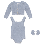 Load image into Gallery viewer, Baby Cardigan Onesie Hat And Bootes In Texture Knit
