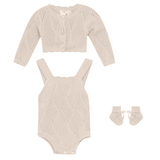 Load image into Gallery viewer, Baby Cardigan Onesie Hat And Bootes In Texture Knit
