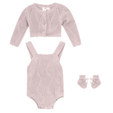 Load image into Gallery viewer, Baby Cardigan Onesie Hat And Bootes In Texture Knit
